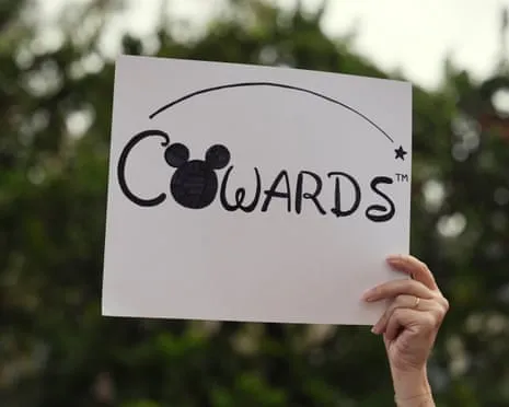 Numerous Demonstrate Outside Disney Corporate Offices Concerning ‘Anti-Free Speech’ Jimmy Kimmel Cancellation